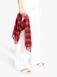 HotSquash Check Chiffon Scarf, Red/Black