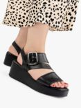 Gabor Java Leather Flatform Sandals, Black