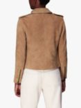 Whistles Agnes Suede Leather Jacket, Tan
