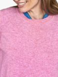 Pure Collection Crew Neck Cashmere Jumper, Heather Pink
