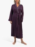 Nora Rose by Cyberjammies Maeve Lace Detail Jersey Knit Dressing Gown, Purple