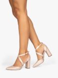 Paradox London Rylee High Heel Cross Strap Court Shoes, Nude