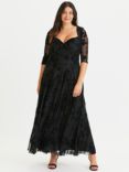 Scarlett & Jo Floral Velvet Dress, Black Floral