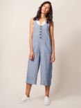 White Stuff Viola Linen Cropped Dungarees