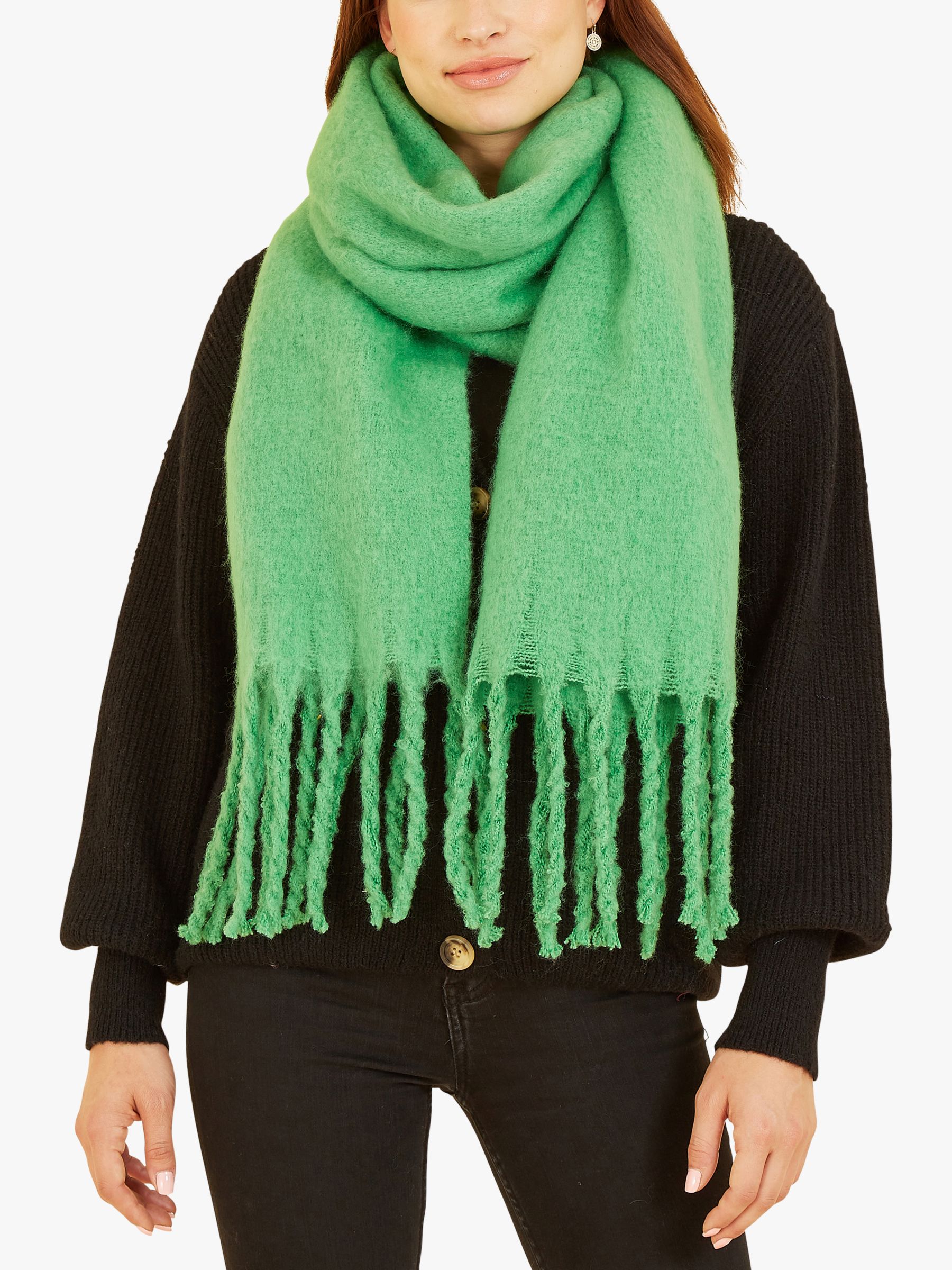 Polka Dot Scarf Shawl in Mustard Olive - Accessories from Yumi UK