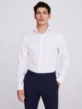 Moss Slim Fit Royal Oxford Non-Iron Double Cuff Shirt, White
