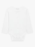 John Lewis Baby GOTS Organic Long Sleeve Adaptive Bodysuit, White