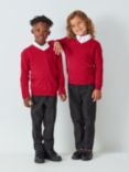 John Lewis ANYDAY Unisex Cotton School Jumper, Pack of 2, Red Bright