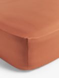 John Lewis Crisp & Fresh 200 Thread Count Egyptian Cotton Deep Fitted Sheet, Baked Clay