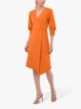 Closet London Pleated Wrap Midi Dress, Orange