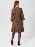 Hobbs Prim Leopard Print Dress, Brown/Multi