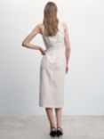 Mango Lina-H Cotton Linen Blend Midi Dress, White