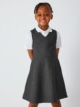 John Lewis Jersey Skater Pinafore School Tunic, Grey Mid