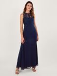 Monsoon Lena Lace Maxi Dress, Navy