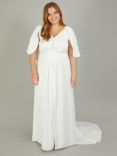 Monsoon Sophie Satin Bridal Maxi Dress, Ivory