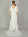 Monsoon Julita Embroidered Lace Trim Wedding Dress, Ivory