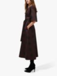 Jasper Conran London Betsy Kimono Midi Wrap Dress, Chocolate