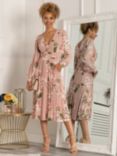 Jolie Moi Gianna Long Sleeve Mesh Midi Dress, Dusty Pink