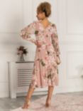 Jolie Moi Gianna Long Sleeve Mesh Midi Dress, Dusty Pink