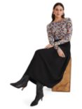 Phase Eight Laina Yoke Detail Midi Skirt, Black