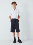 John Lewis Kids' Adjustable Waist Regular Length School Shorts, Navy