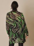 Live Unlimited Curve Zebra Print Long Shirt, Green/Multi