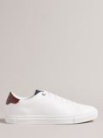 Ted Baker Triloba Suede Low Top Trainers, White/Red