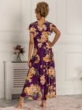 Jolie Moi Piper Floral Print Maxi Dress, Dark Purple