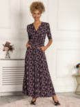 Jolie Moi Calais Half Sleeve Maxi Dress, Navy Floral