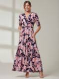Jolie Moi Saniya Floral Print Maxi Dress, Navy/Orange