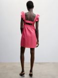Mango Frill Shoulder Mini Dress, Bright Pink