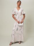 Phase Eight Larah Silk Blend Feather Print Maxi Dress