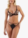 Playful Promises Ramona Strap Detail Illusion Mesh Thong