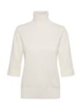 Saint Tropez Cropped Sleeve Roll Neck Jumper, Ice