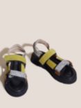 White Stuff Suede Trek Footbed Sandals, Black/Multi