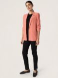 Soaked In Luxury Shirley 3/4 Sleeve Blazer, Hot Fudge