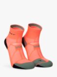 Hilly Marathon Fresh Ankle Running Socks, Neon Candy/Sage