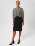 Hobbs Kathy Italian Tweed Blazer, Black/Ivory