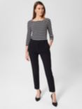 Hobbs Mia Tapered Ankle Grazer Trousers, Navy