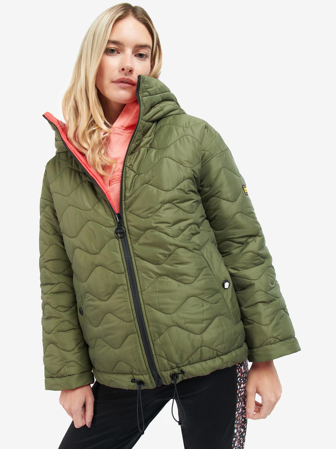 Barbour International Fenway Reversible Quilted Jacket, Palmer Green