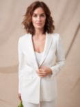 Phase Eight  Beatriz Satin Contrast Bridal Blazer, Ivory