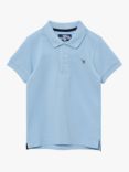 Trotters Kids' Harry Pique Polo Shirt, Pale Blue
