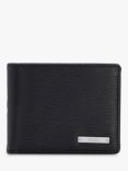 BOSS Gallery 6 Card Slots Tumbled Leather Wallet, Black