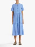 Lollys Laundry Fie Striped Tiered Midi Shirt Dress, Blue