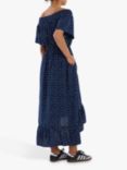 Lollys Laundry Flora Polka Dot Off The Shoulder Maxi Dress, Navy/White