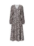 Lollys Laundry Lake Leopard Print Midi Dress, Brown/Multi