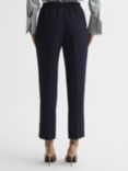 Reiss Petite Hailey Cropped Trousers, Navy