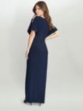 Gina Bacconi Pascale Knot Front Jersey Maxi Dress, Navy