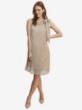 Gina Bacconi Kesley Metallic Shift Dress, Light Gold