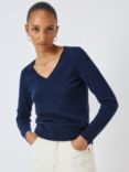 John Lewis Easy Cashmere V-Neck Jumper, Navy